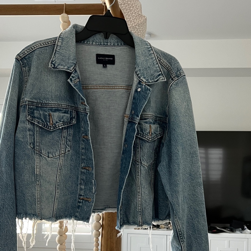 Lucky Brand Light Blue Cropped Jean Jacket - Picture 2 of 4